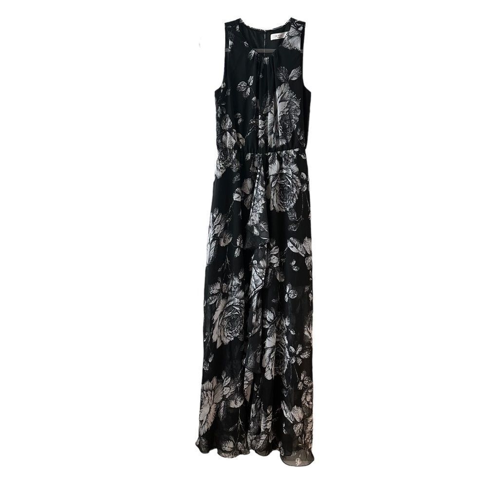 ALI & JAY Black Maxi Dress with White Floral Print